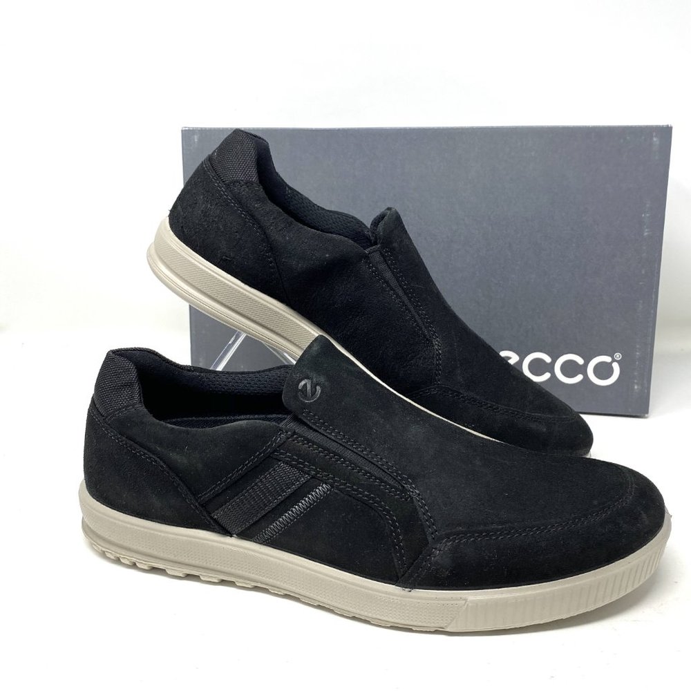 ECCO Ennio Slip On Suede Men's Sneakers Black - Picture 2 of 10